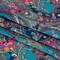 1 Yard Luxury Silk Charmeuse Dark Turquoise, Blue & Berry Pink Paisley, 53" Wide for Couture Apparel